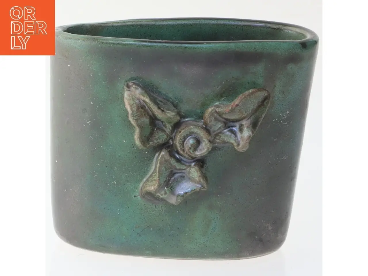 Billede 1 - Keramik krukke med dekorativt mønster (str. 7x6 cm)