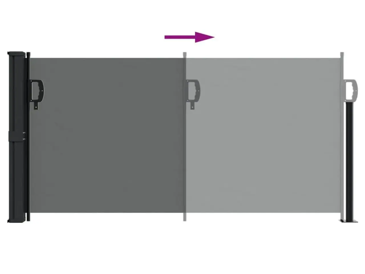 Billede 5 - Udtrækkelig sidemarkise - antracit 100 × 300 cm