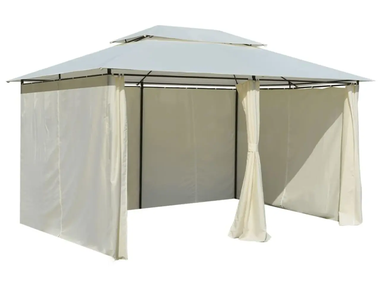 Billede 5 - Havepavillon med gardiner 4 x 3 m - hvid