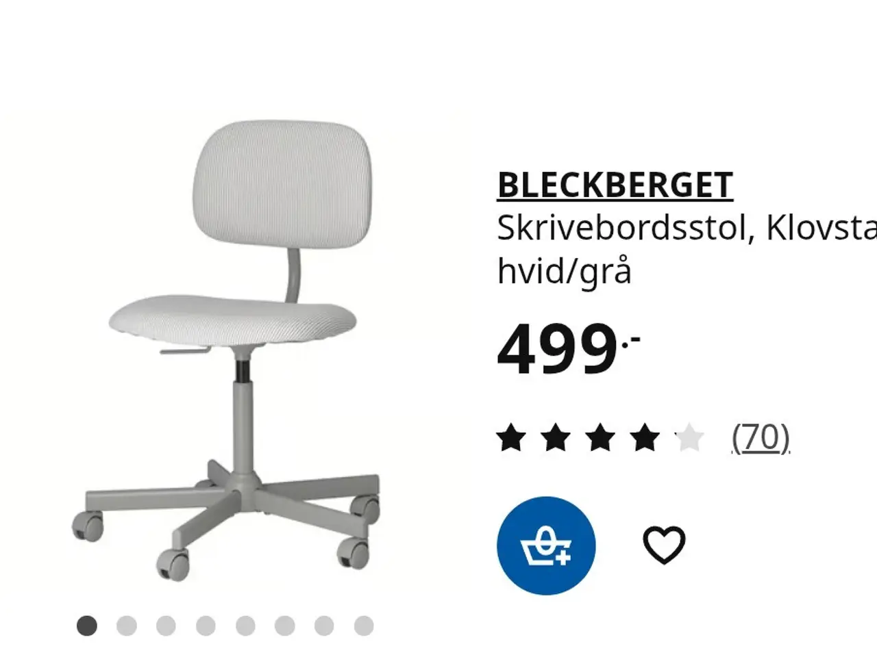Billede 2 - Grå BLECKBERGET Skrivebordsstol