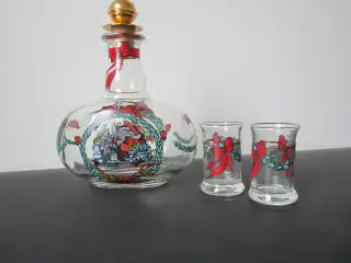 Jingle Bell julekaraffel med 2 glas