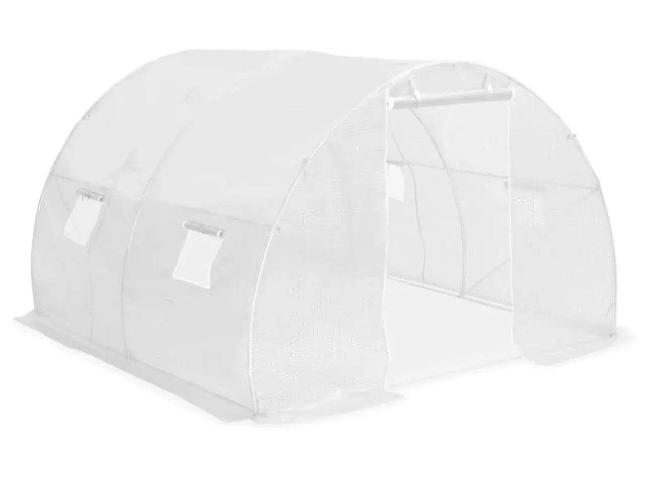 Billede 2 - Drivhus 9 m² - 300 × 300 × 200 cm, hvidt PE-net og galvaniseret stel
