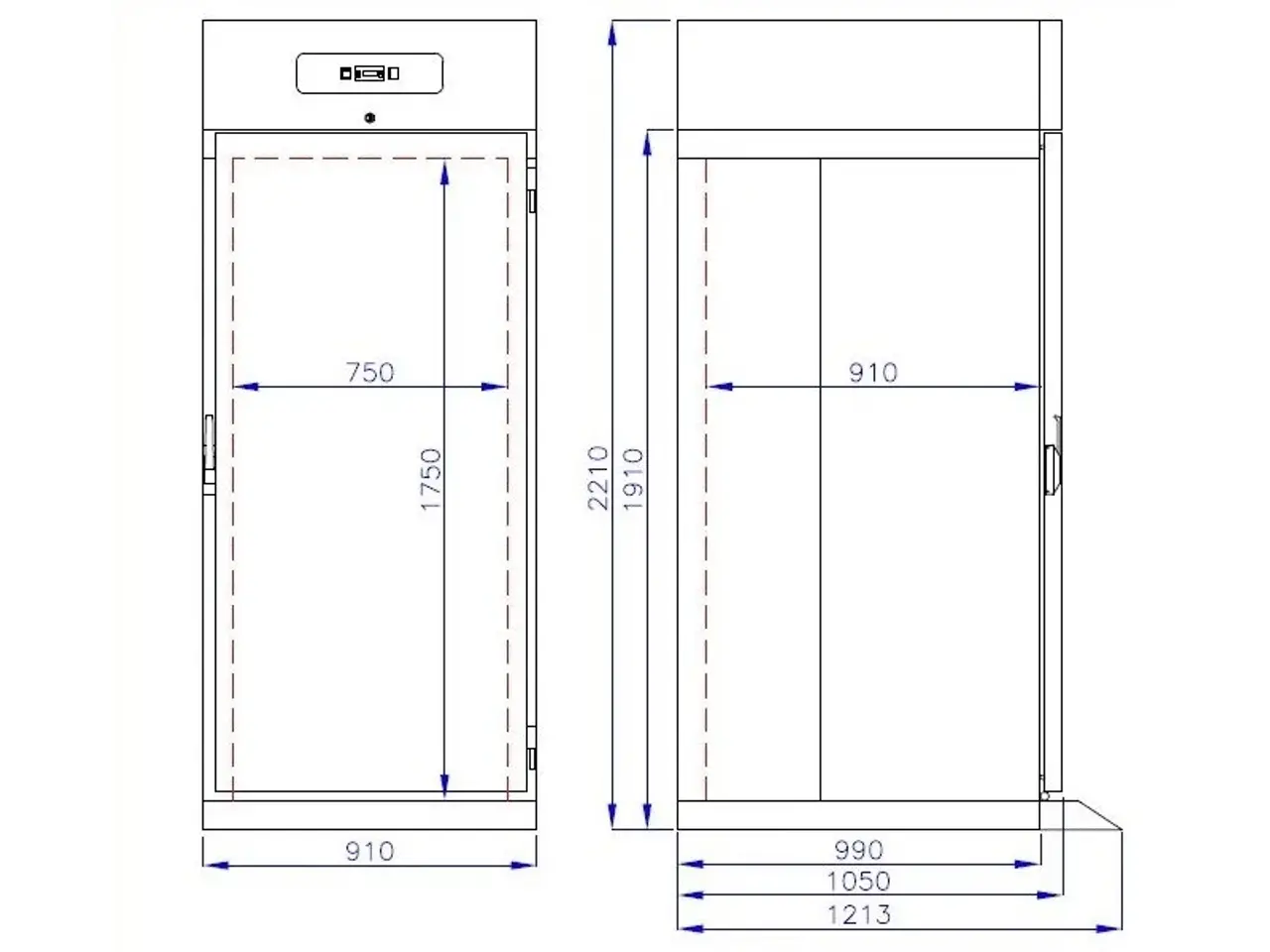 Billede 3 - Industrikøleskab 700 L – 2/1 GN – roll in