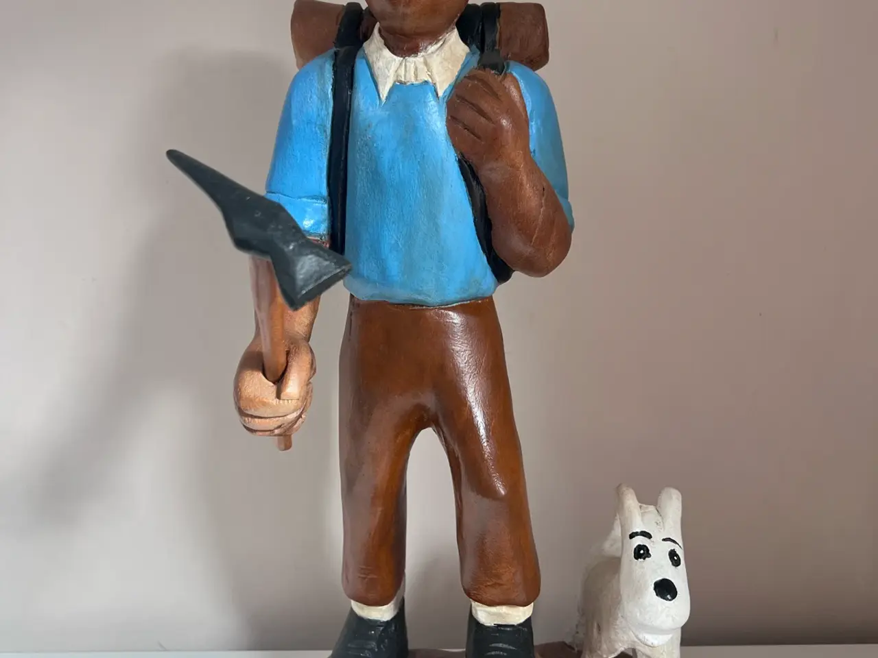 Billede 1 - Stor Tintin figur i træ 