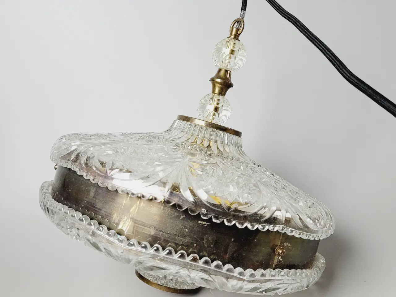 Billede 9 - ⭐️· Stor Vintage Loftslampe i Støbt Krystalglas