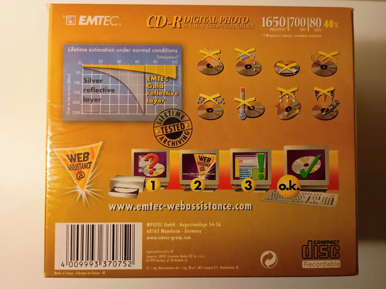 Billede 4 - EMTEC CD-R Digital Photo, 24 Carat Gold Technology
