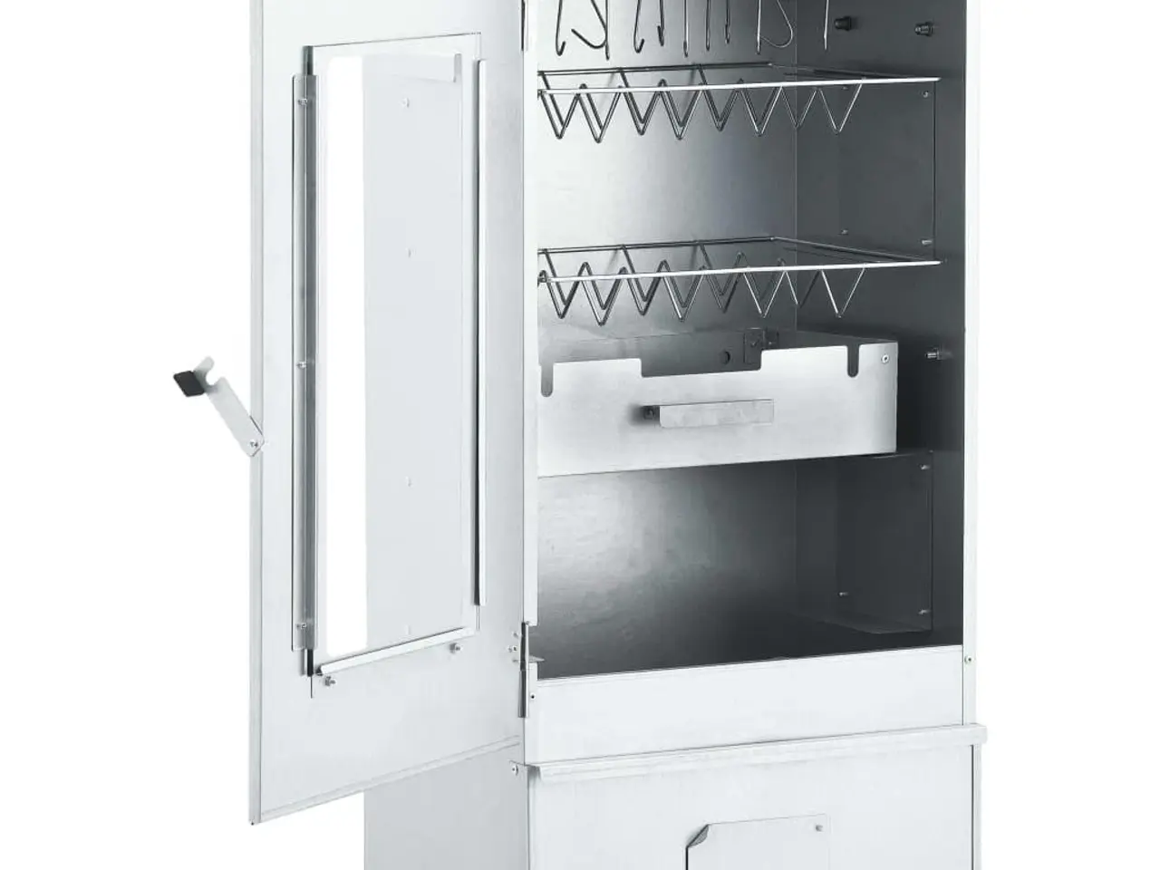 Billede 3 - Rygeovn 44,5 × 29 × 83 cm - med termometer og 1 kg træflis