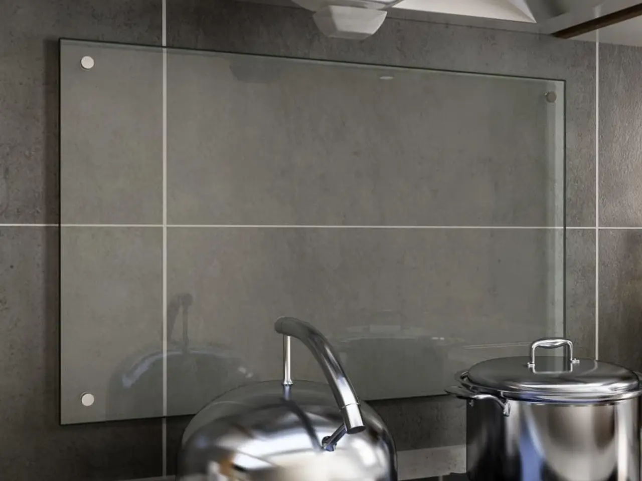 Billede 1 - Stænkplade 80x50 cm hærdet glas gennemsigtig