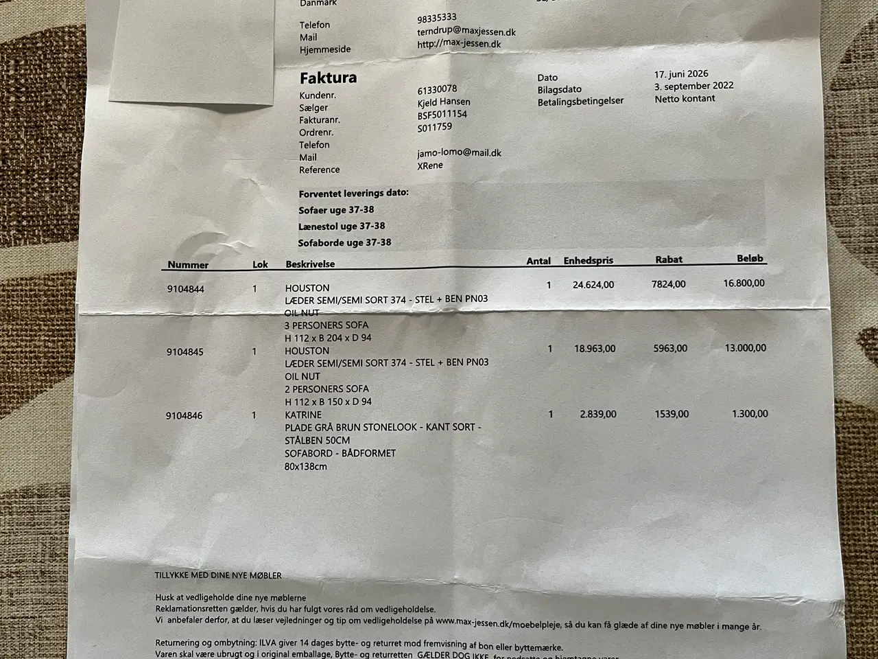 Billede 4 - Hjort Knudsen 3 + 2 Pers.