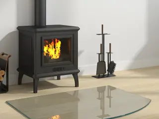 Glas gulvplade til pejs - transparent 80 × 60 cm, hærdet glas