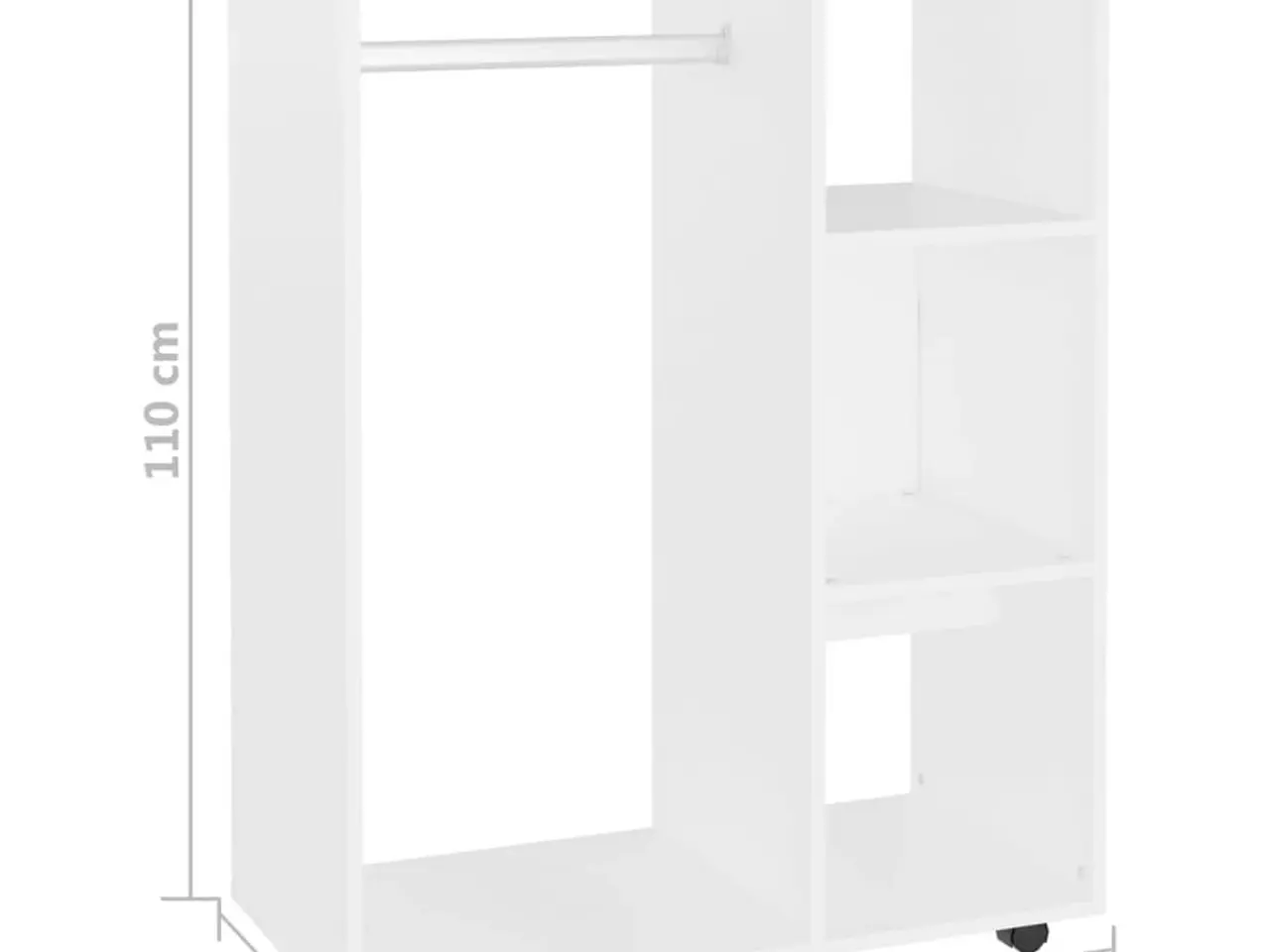Billede 7 - Klædeskab 80x40x110 cm konstrueret træ hvid