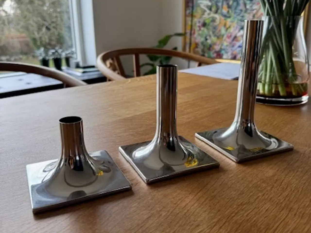 Billede 2 - Stelton Lysestager i stål, 3 stk.