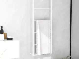 Håndklædestativ hvid 45x10x115 cm stål