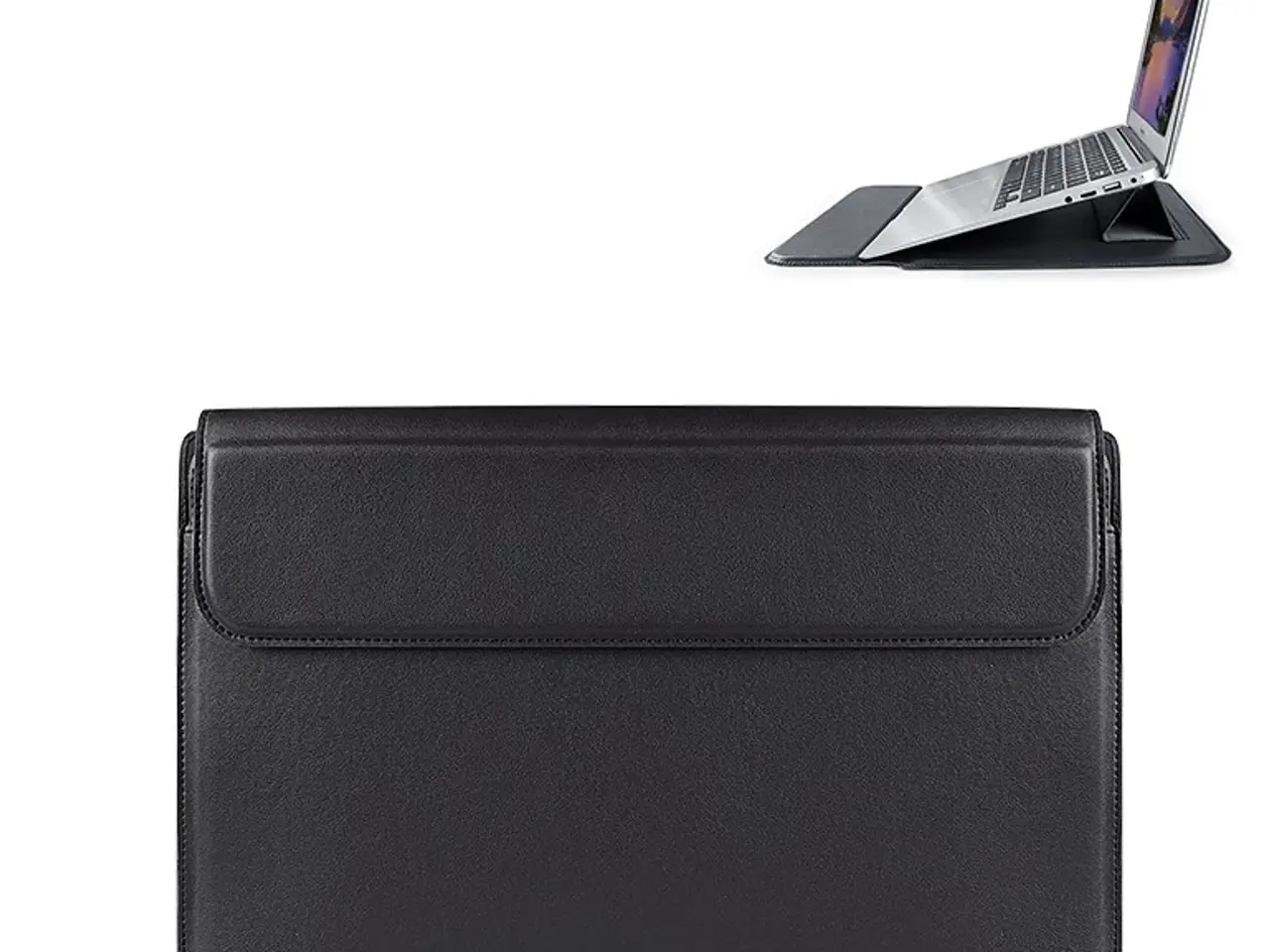 Billede 1 - DEVIA Sleeve med Standfunktion til Macbook Air Pro 13"/14" Ultra-Tynd (Vandtæt) - sort
