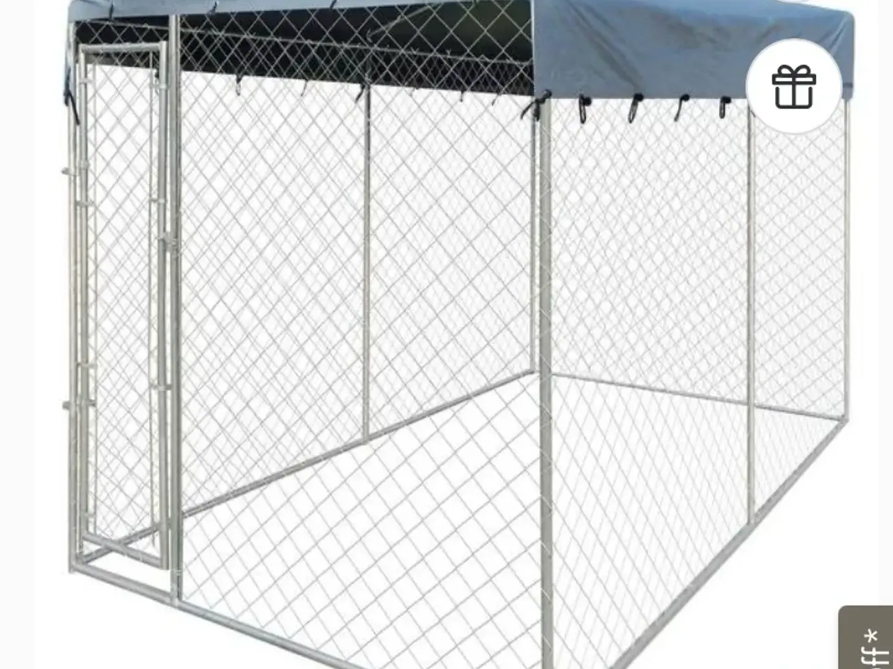 Billede 1 - Hundegård 4x2m med tag mod regn
