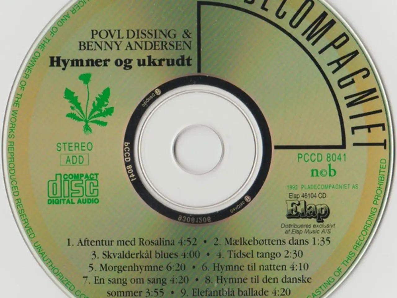 Billede 3 - Povl Dissing & Benny… – Hymner Og Ukrudt – CD