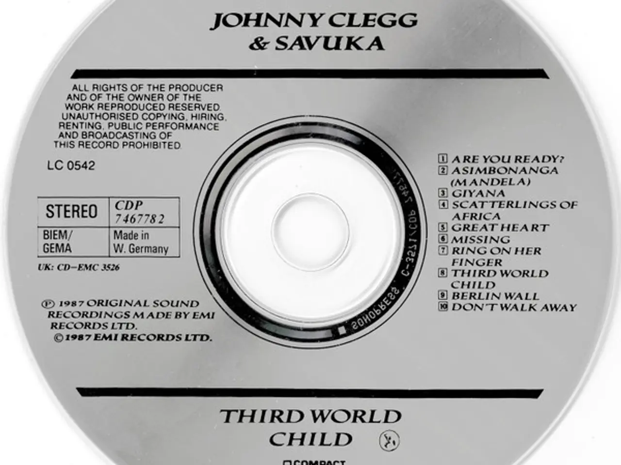 Billede 3 - Johnny Clegg & Savuka – Third World Child – CD