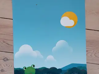 Retro Vejrfrøen Froggy Plakat – 30,5 x 47 cm