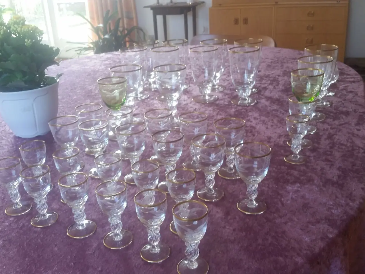 Billede 2 - Glas, Lyngby Glas, Mågestel, med guldkan