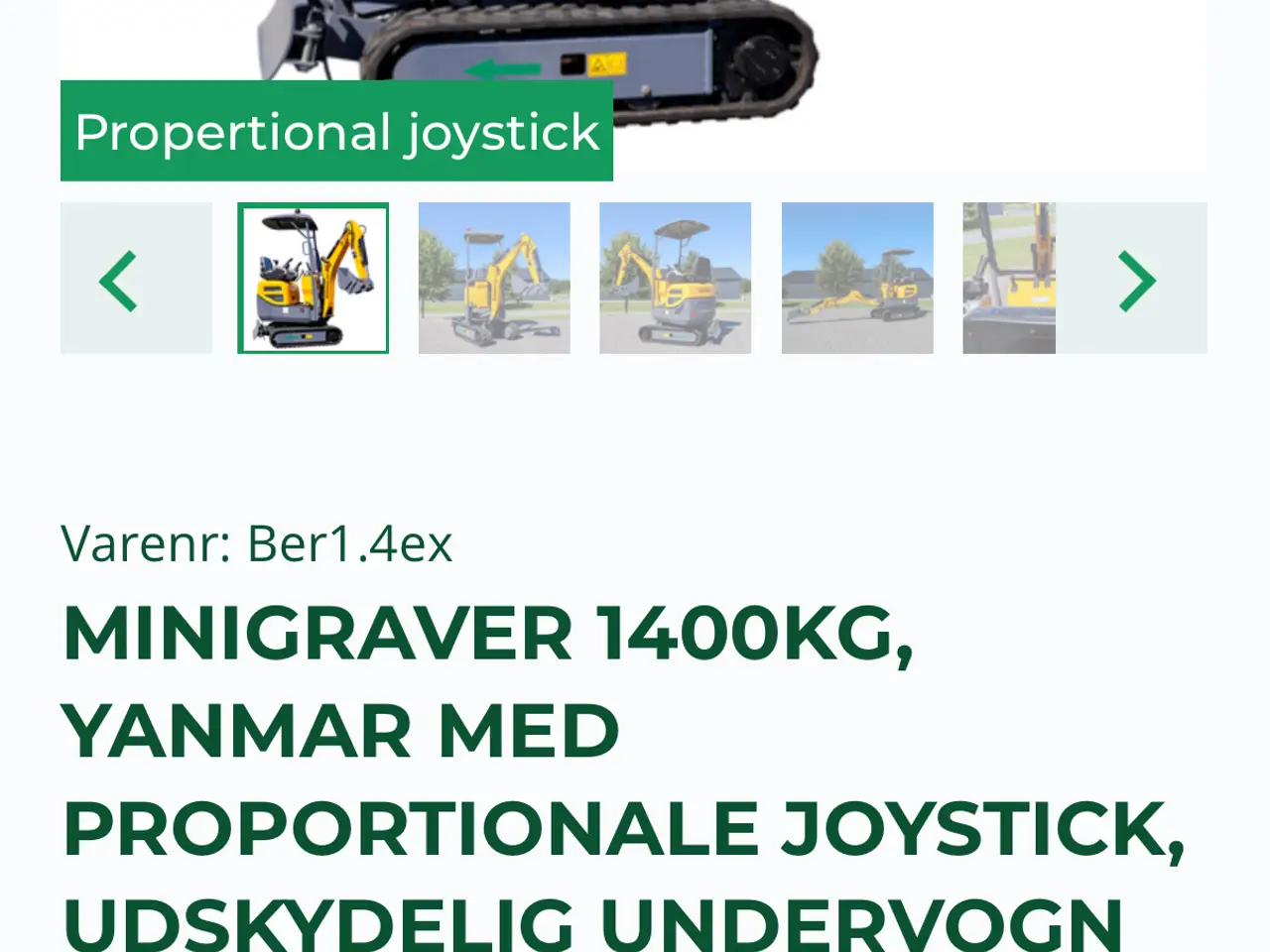 Billede 5 - Mini graver Yanmar 3 cylinder diesel med Joystick