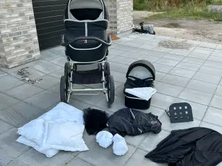 Odder zip barnevogn med tilbehør