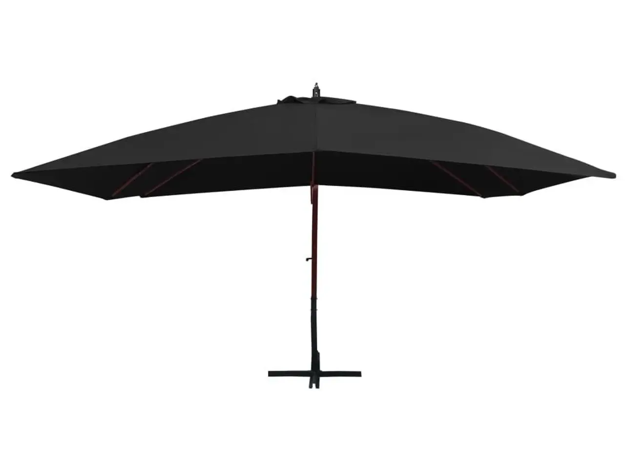 Billede 3 - Hængeparasol 400 × 300 cm med træstang - sort