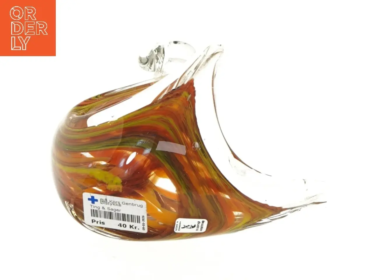 Billede 3 - Glasfigur med flerfarvet design (str. 18x12x16 cm)