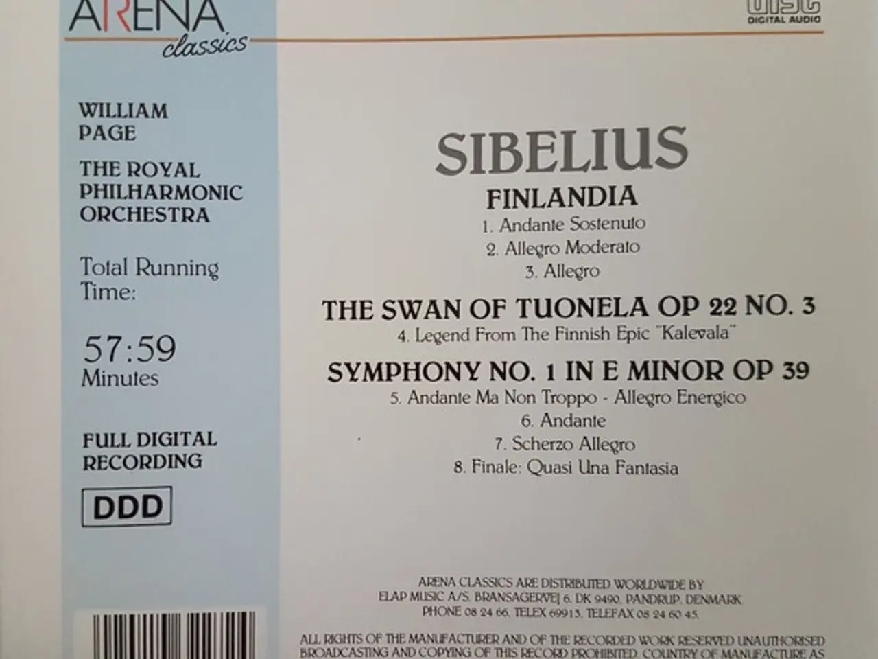 Billede 2 - Sibelius*, William… – Finlandia – CD