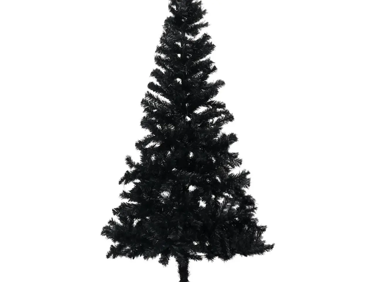 Billede 1 - Kunstigt juletræ med juletræsfod 150 cm PVC sort