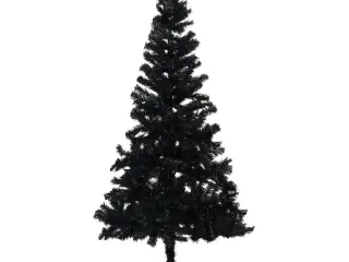 Kunstigt juletræ med juletræsfod 150 cm PVC sort