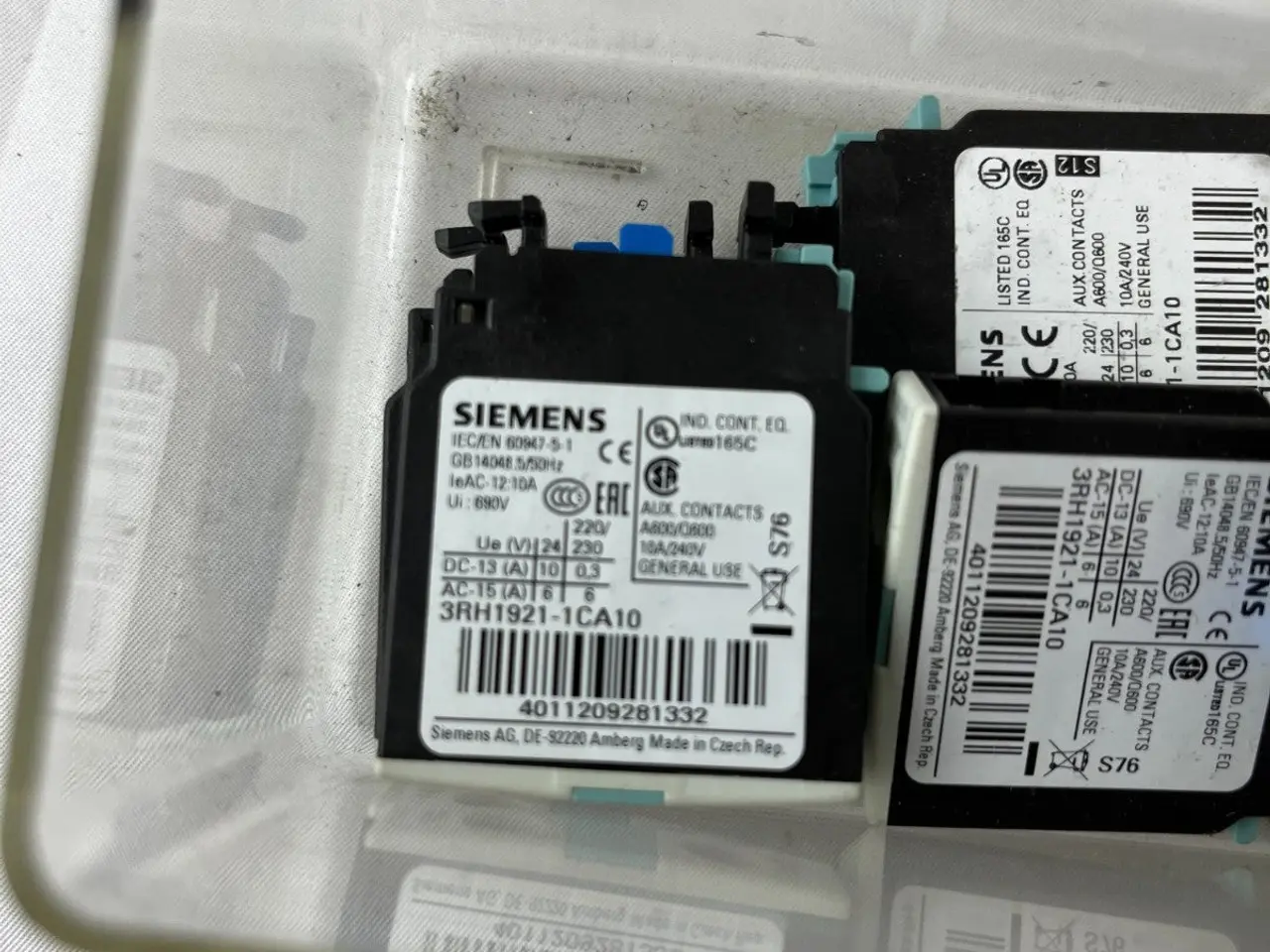 Billede 3 - 9x Siemens 3RH1921-1CA10 Auxiliary Contact Block /