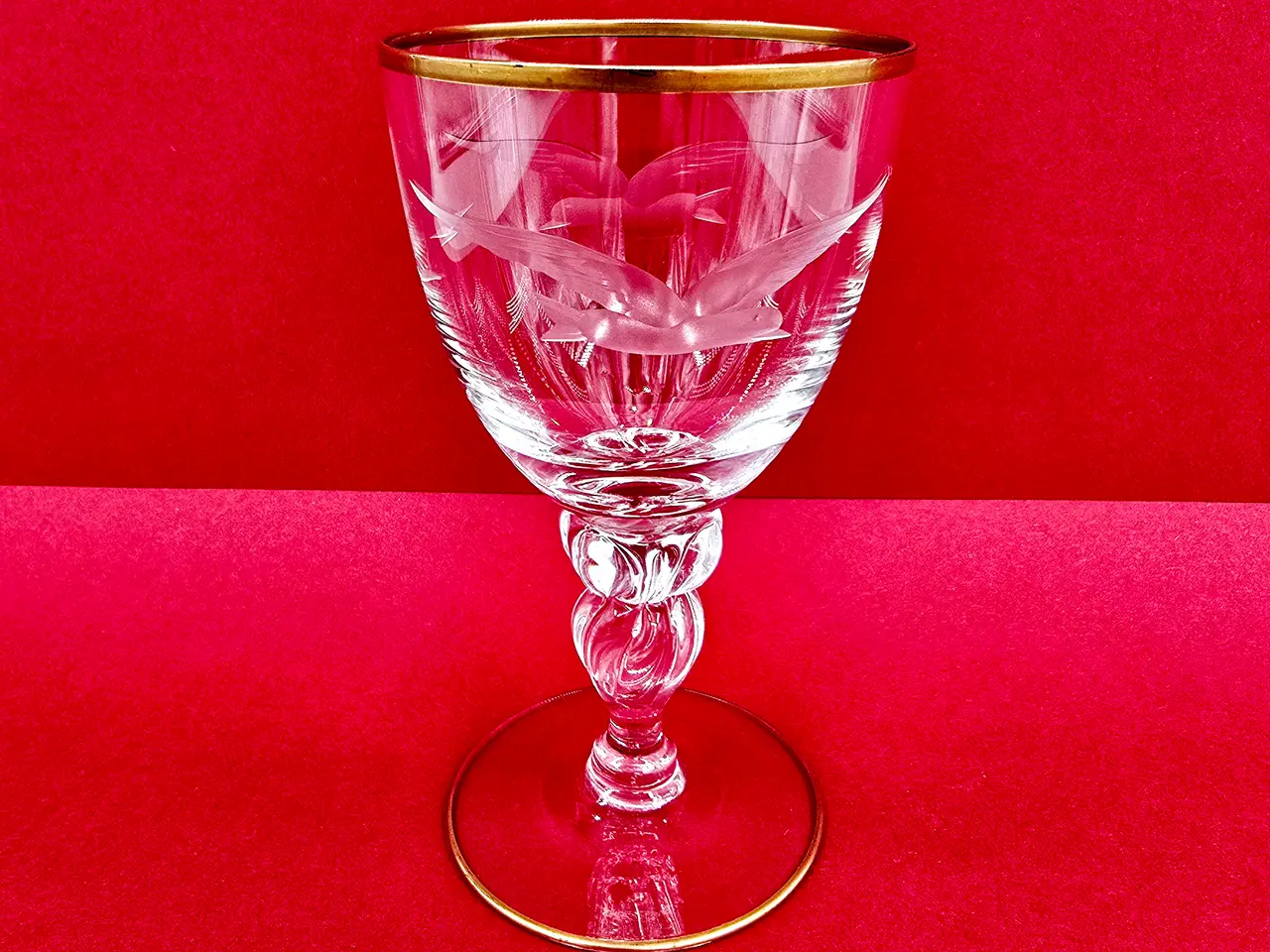 Billede 1 - Mågeglas Rødvinsglas Med Guldkant