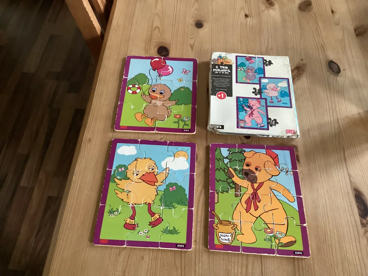 Billede 1 - Træpuslespil, Bamse, Cars, Osv.