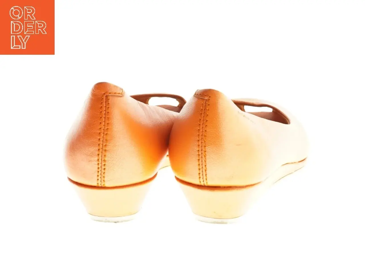 Billede 2 - Orange læder ballerina sko fra Vagabond (str. 37 )