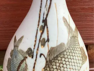 Royal Copenhagen vase med fiskemotiv 