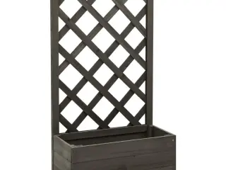Plantekasse med espalier 50x25x90 cm massivt fyrretræ grå