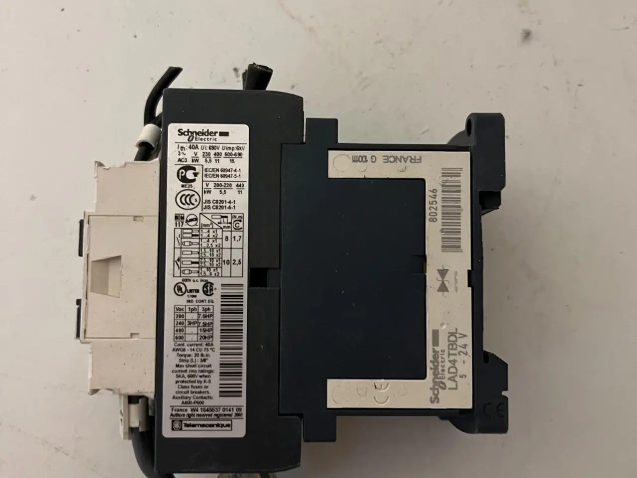 Billede 5 - Schneider Electric LC1D25BD kontaktor 25A 24V DC D