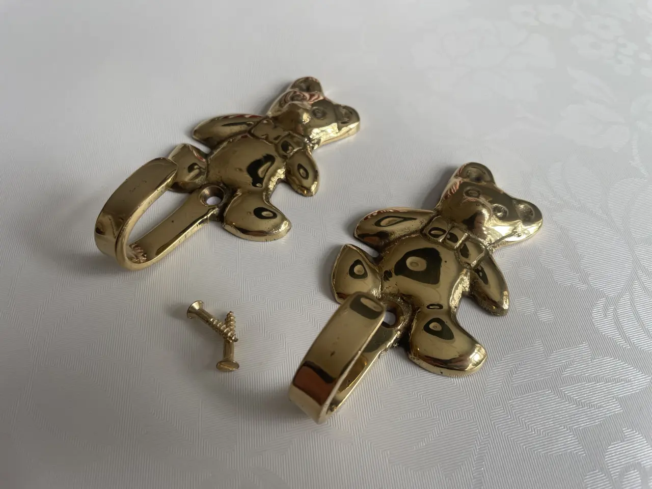 Billede 2 - Fine messing bamse knager inkl messing skruer