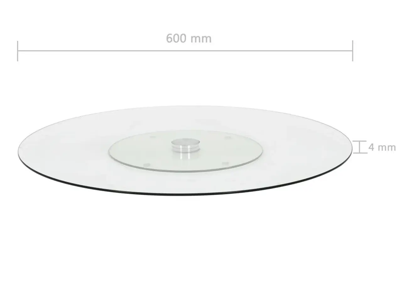Billede 5 - Roterende serveringstallerken 60 cm - hærdet glas, transparent
