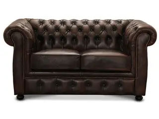 Liverpool 2 pers. sofa - Brun ægte læder