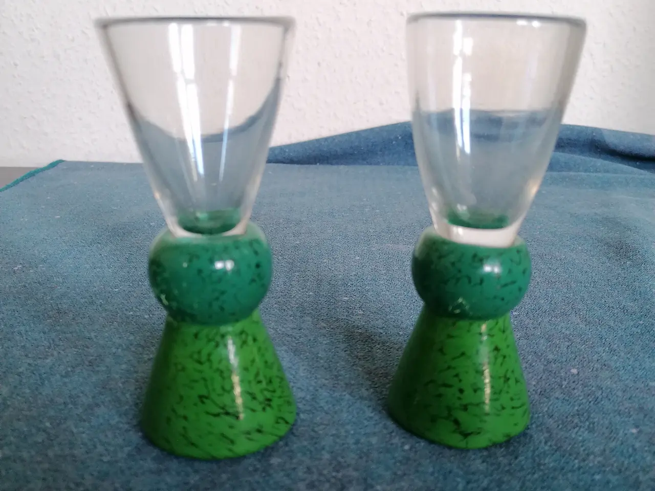 Billede 1 - Smukke Mundblæste Kunst Snapseglas