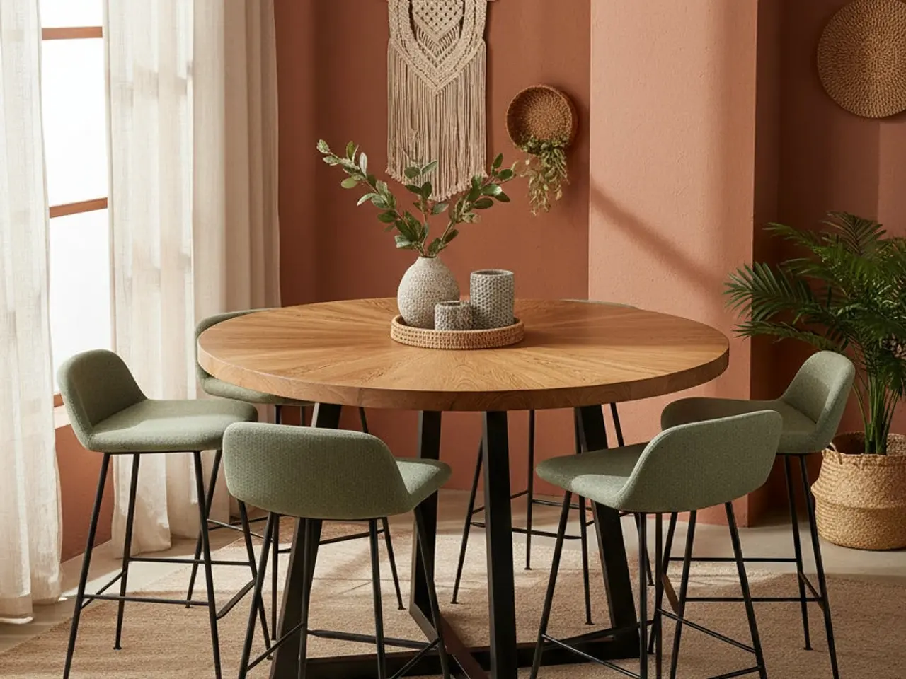 Billede 2 - &tradition Rely Barstol – Grøn med Sort Stel SH 65 cm