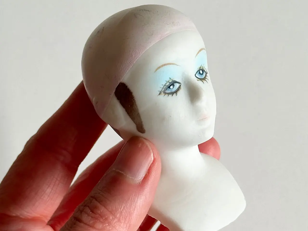 Billede 4 - Dukkehoved, porcelæn