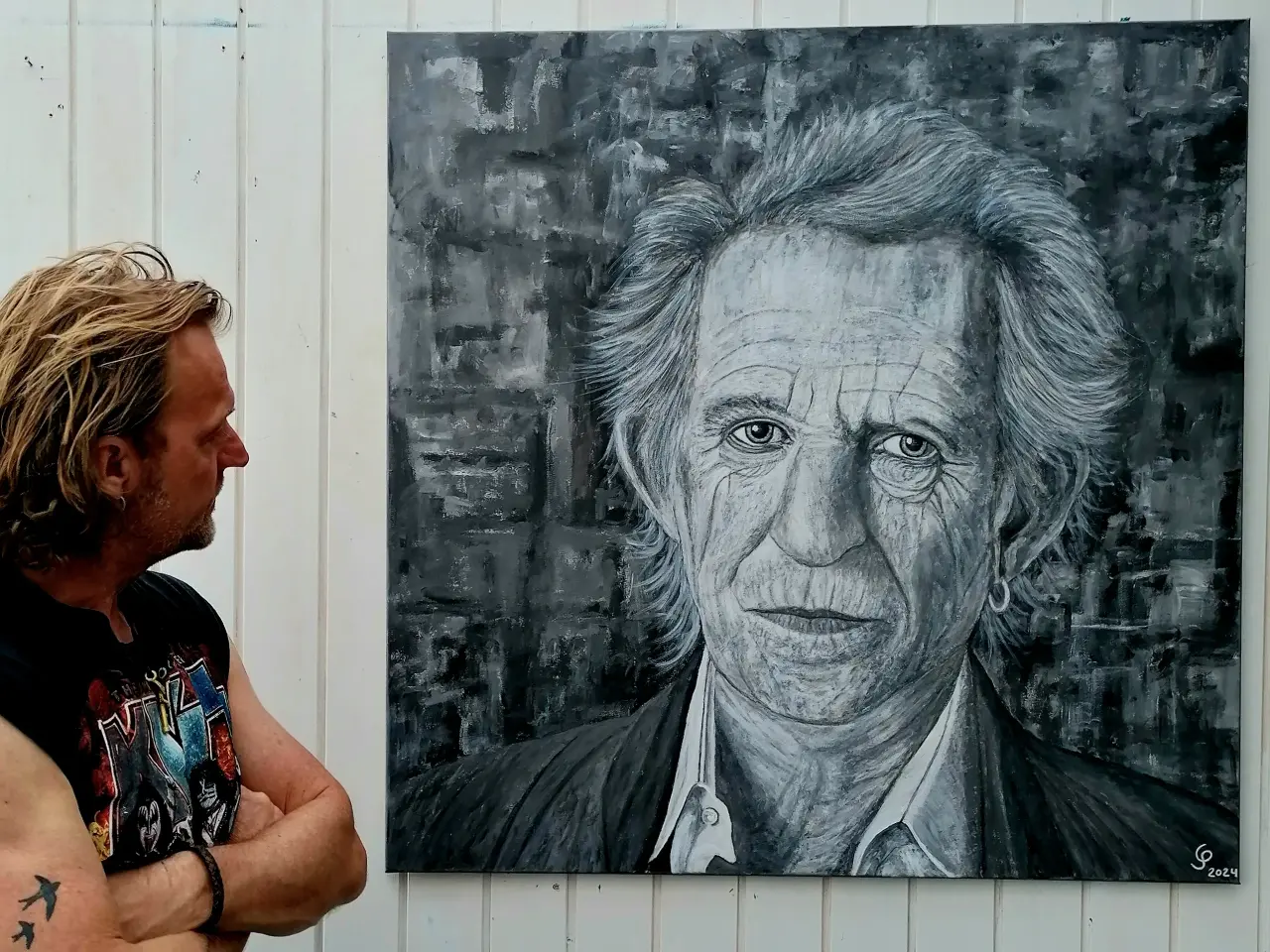 Billede 1 - Keith Richards, Portræt maleri 