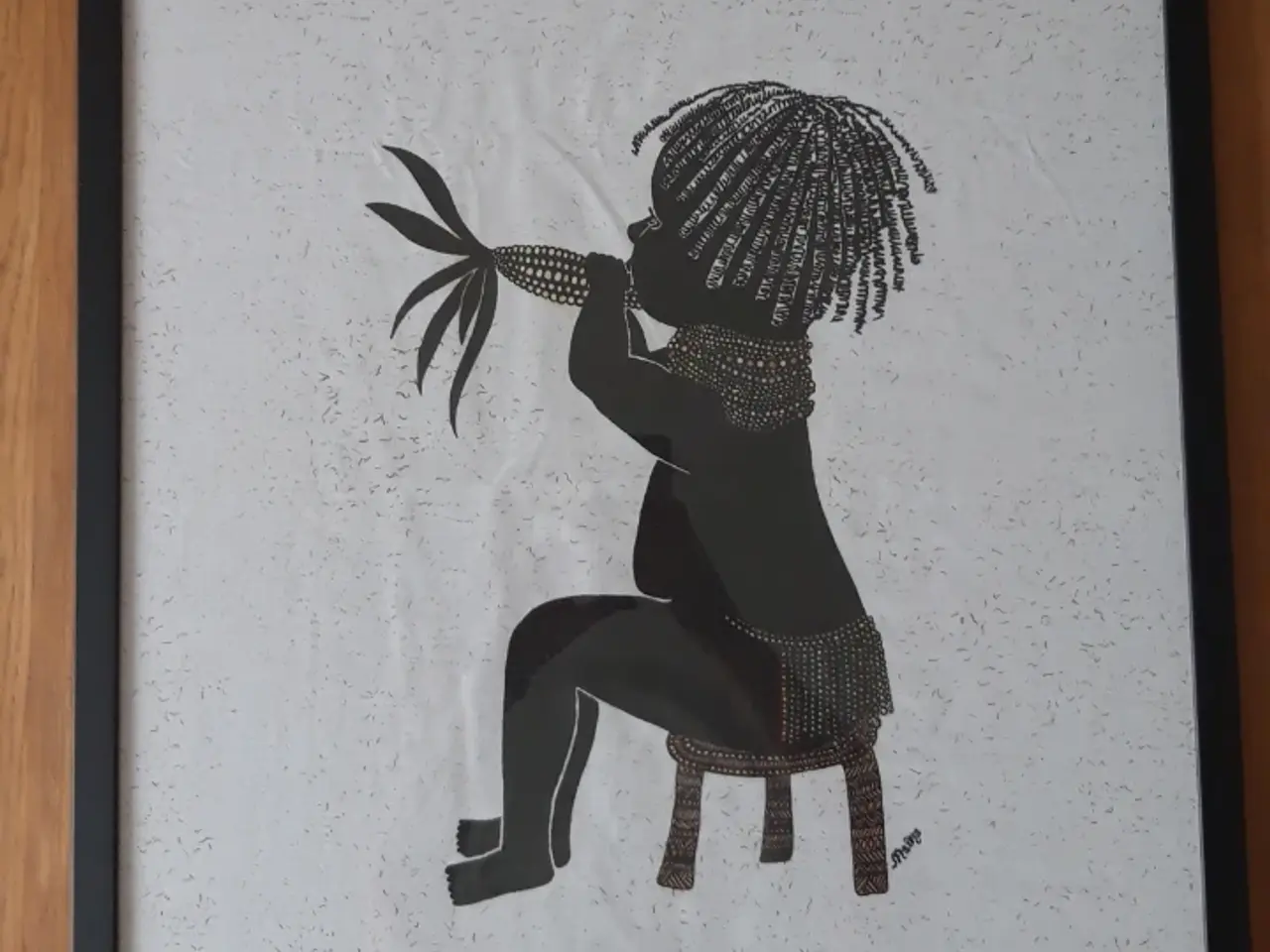 Billede 1 - Afrikansk tryk/maleri på stof