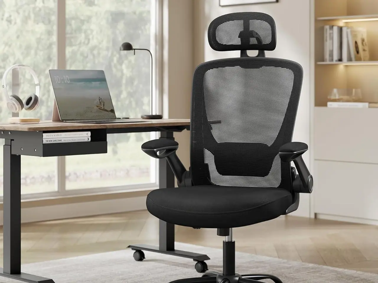 Billede 2 - Ergonomisk kontorstol OBN047B01 med nakkestøtte - Ink black