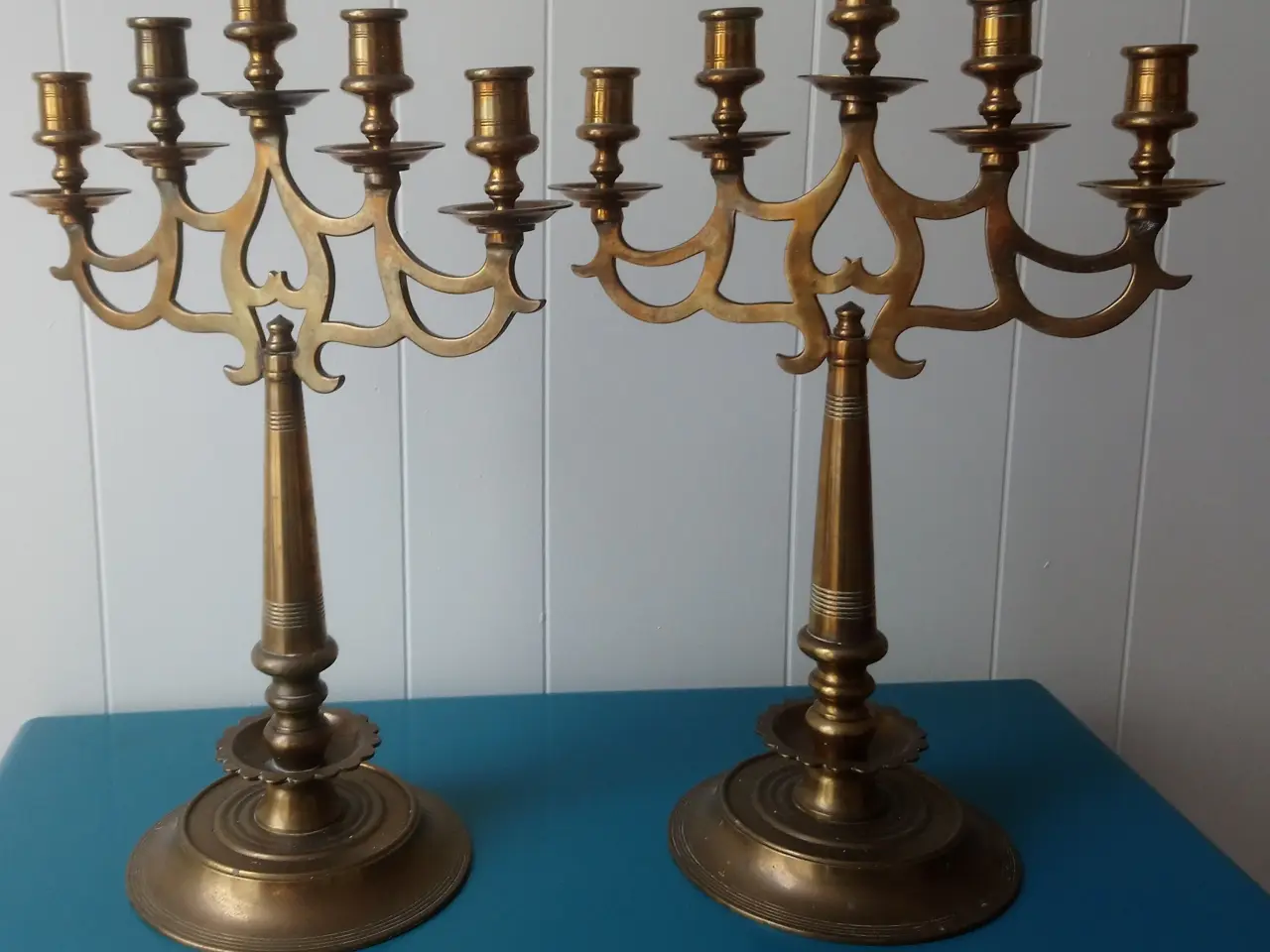 Billede 1 - Stilfulde messing kandelabere