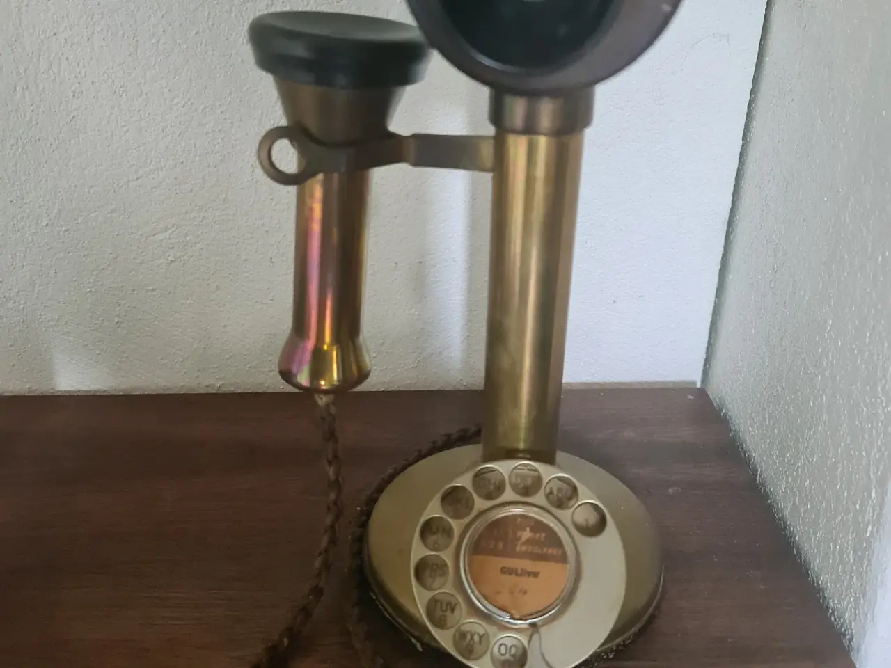 Billede 1 - Flot vintage "Candlestick" telefon i messing – Per