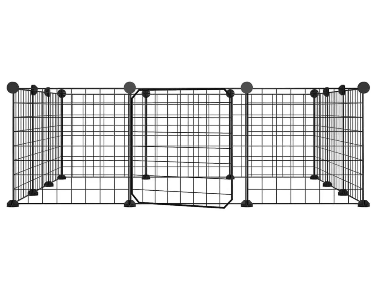 Billede 3 - Kæledyrsbur med 12 paneler og dør sort 35x35 cm stål