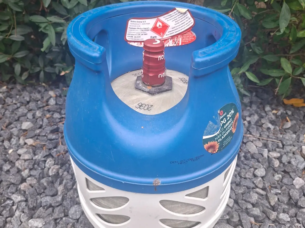 Billede 3 - 5 Kg letvægts gasflaske. Ny fuld og plomberet.